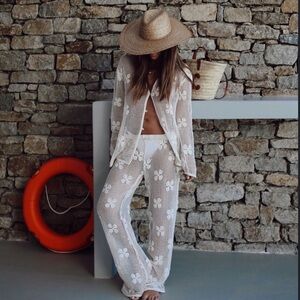 ZARA Floral crochet shirt